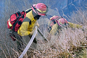 Firefighter teamwork