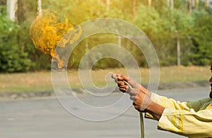 Firefighter training, The Employees Annual training Fire fighting with gas and flame