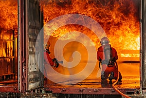 Firefighter training with gas and flame