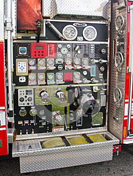 Firefighter truck controls photo