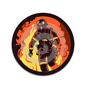 firefighter in work flames concept vector art