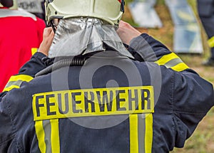Firefighter with workwear from Germany