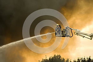 Firefighters in action