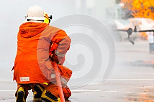 Firefighters training