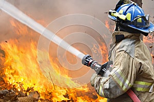 Firefighters battle a wildfire