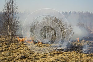 Firefighters battle a wildfire