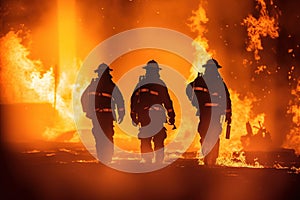 Firefighters extinguish the fire. Generative ai image