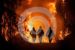 Firefighters extinguish the fire. Generative ai image