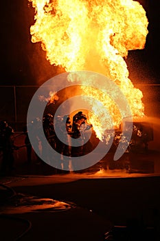 Firefighters Fighting Flames