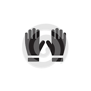 Firefighters gloves. Single silhouette fire equipment icon. Vector illustration. Flat style.