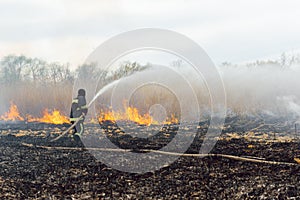 Firefighters helped battle a wildfire