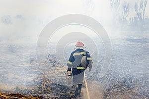 Firefighters helped battle a wildfire