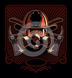 Firefighters logo design concept.