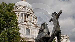 Firefighters memorial and St Pauls London