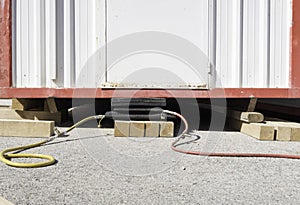 Firefighters practicing with liftings bags