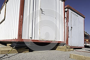 Firefighters practicing with liftings bags