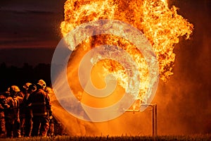 Firefighters and rescue training.