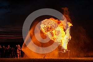 Firefighters and rescue training.