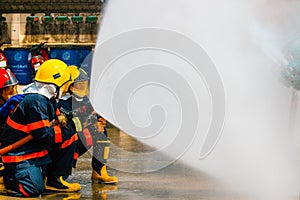 Firefighters training
