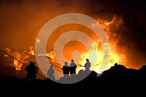 Firefighters at work