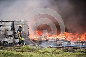 Firefighters at work