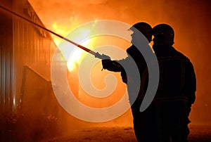 Firefighters at work