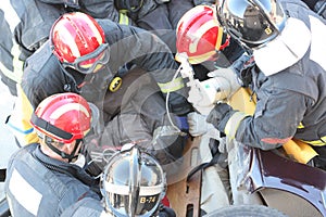 Firefighters working photo