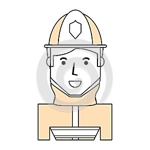 Firefigther profile cartoon