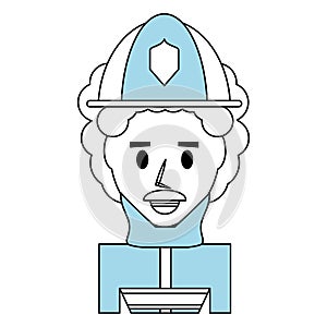 Firefigther profile cartoon