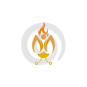 Fireflies icon logo simple design vector template