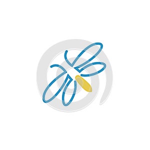 Fireflies icon logo simple design vector template