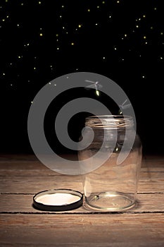 Fireflies in a jar