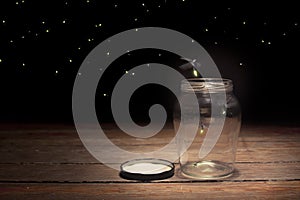 Fireflies in a jar photo