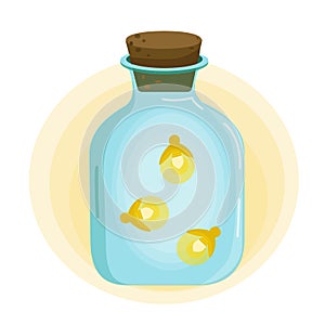 Firefly jar. Isolated vector illustration