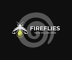 Firefly logo design. Lightning bug vector design