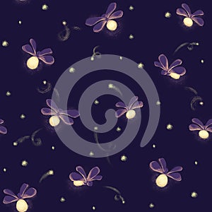 Firefly seamless pattern