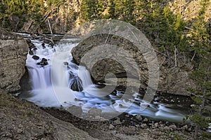 Firehole Falls on Firehole River at Yellowstone National Park Wyoming USA