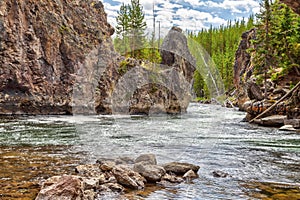 Firehole River at Yellowstone National Park, Wyoming, USA