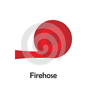 Firehose in cartoon style, marine card for kid, preschool activity for children, vector