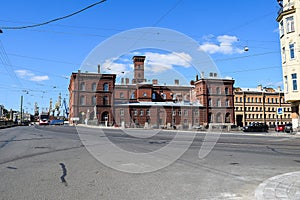 Firehouse. The Griboyedov canal embankment in St.Petersburg