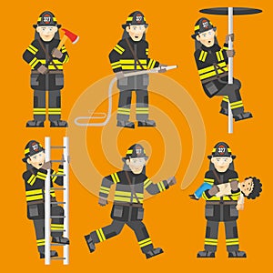 Fireman In Action 6 Figures Set