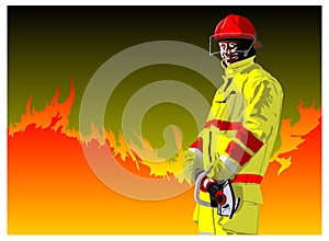 Fireman cutting