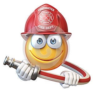 Vigile del fuoco isolato su sfondo bianco vigile del fuoco faccia sorridente  un'immagine tridimensionale creata utilizzando un modello computerizzato 