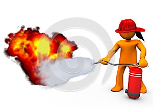 Fireman Extinguisher Fire