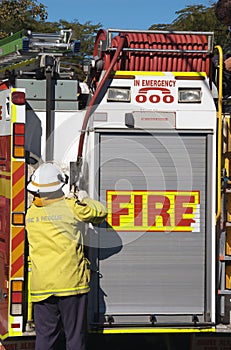 Fireman and Fire Engine