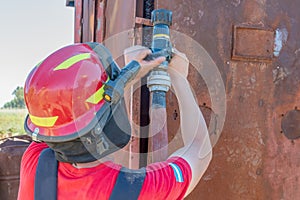 Fireman Fire Training Station Drill