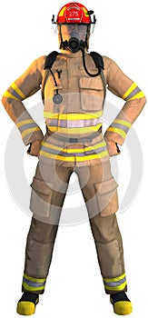 Fireman, Firefighter, First Responder, Isolated photo