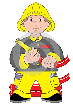 Fireman or firefighter illustration