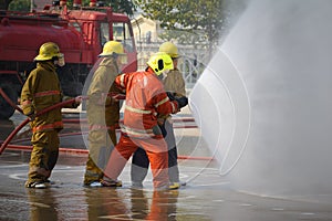 Fireman. Firefighters training.