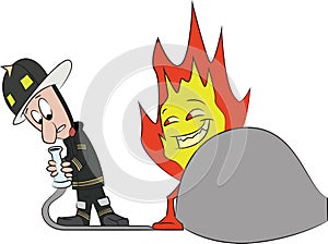 Fireman and flame